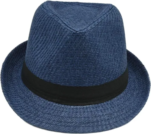 Vista 2 de NAVISIMA Sombreros Fedora estilo Panamá de los años 20 para adultos, hombres, mujeres y niños, sombrero de Sun Fedora con banda, sombrero de playa