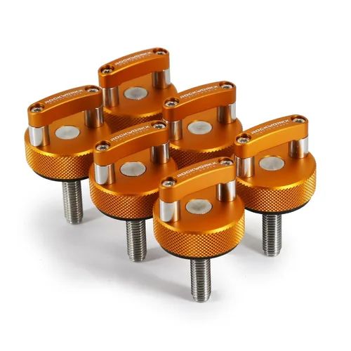 Vista 10 de ROCKWORKX Billet Tornillo de pulgar de aluminio duro de extracción rápida, anillo en D integrado, compatible con Jeep Wrangler JK 2007-20018, JL