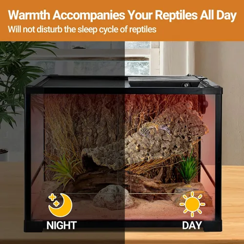 Vista 4 de REPTI ZOO Panel de Calor para Reptiles con Temperatura Ajustable, Placa de Calentamiento para Reptiles, Solución de Calentamiento sin Luz con Rango