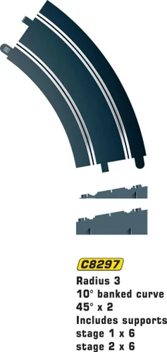 Vista 4 de Scalextric Radio de pista C8234 - Curva de 22,5 grados