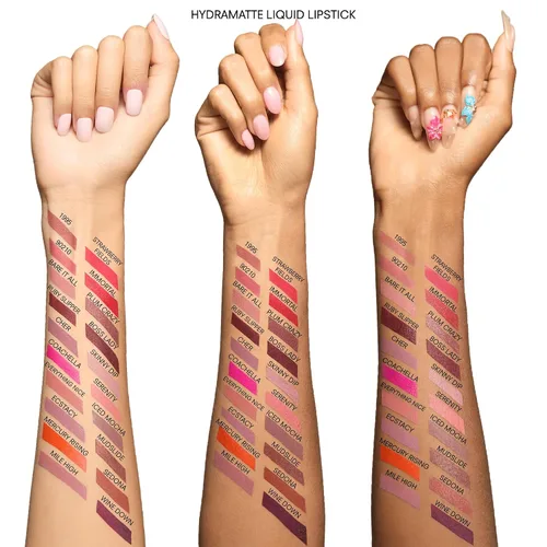 Vista 6 de Gerard Cosmetics HydraMatte - Lápiz labial líquido Strawberry Fields, lápiz labial rosa con acabado mate, de larga duración y no se seca