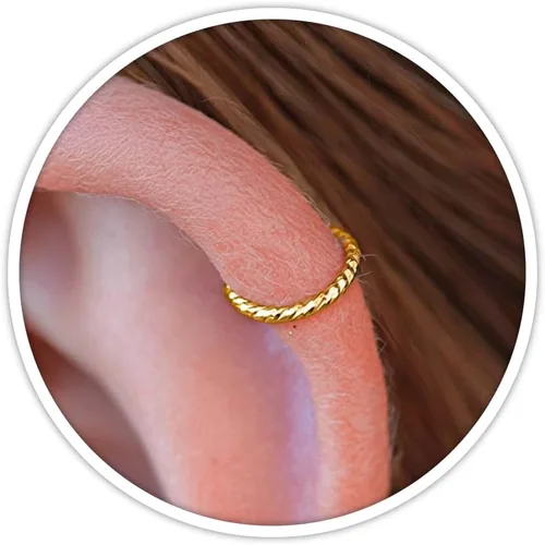 Vista 46 de Variedad de aretes de aro para cartílago