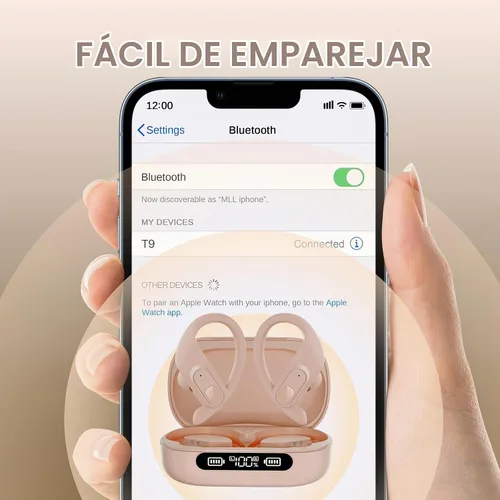 Vista 7 de occiam Auriculares inalámbricos con cancelación activa de ruido, auriculares Bluetooth, reproducción de 96 horas, llamadas claras, impermeables