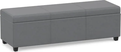 Vista 8 de SIMPLIHOME Avalon 48" Wide Fabric Storage Ottoman in Alabaster Ivory
