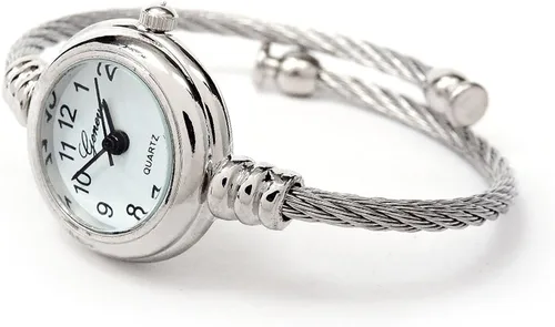 Vista 2 de Geneva STC Silver Cable Band - Reloj de pulsera para mujer, tamaño pequeño, plateado, Movimiento de cuarzo