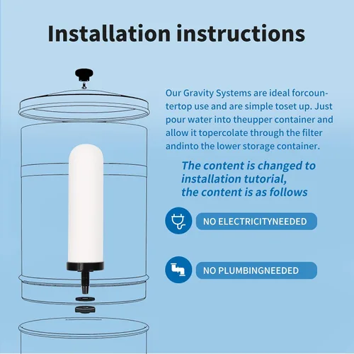 Vista 6 de 2 velas de filtro de agua de cerámica de 7 pulgadas, filtros de repuesto de filtro de agua de 7 pulgadas con carbón activado para sistema de filtro