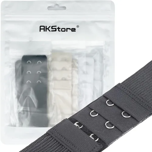 Vista 6 de Akstore 6 piezas para mujer, suave y cómodo, elástico extensible, 2 ganchos y 3 filas para mujer