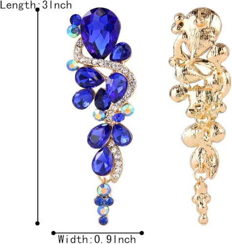 Vista 4 de BriLove - aretes largos para mujer bohemios para boda o novia diseño de lágrima