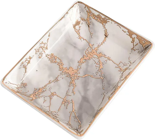 Vista 9 de SHERCHPRY 3pcs Ceramic Bandejas Decorativas Trinket Tray Jewelry Tray Desk Tray Garnish Tray Trim Tray Decorative Tray Decor Tray Ring Tray Jewlery