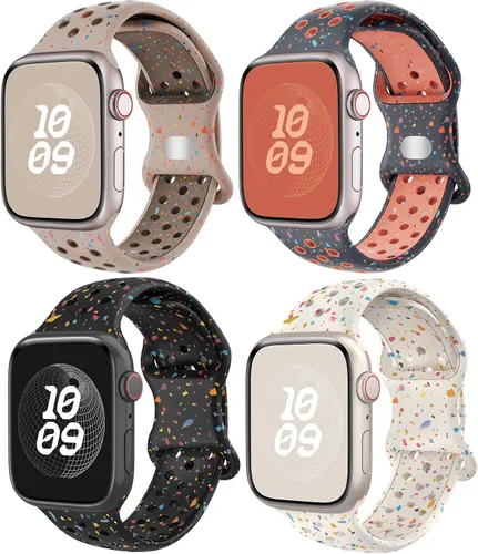 Vista 18 de Correas de silicona compatibles con Apple Watch Band de 1.496 in 1.575 in 1.614 in 1.654 in 1.732 in 1.772 in 1.811 in 1.929 in, correa deportiva