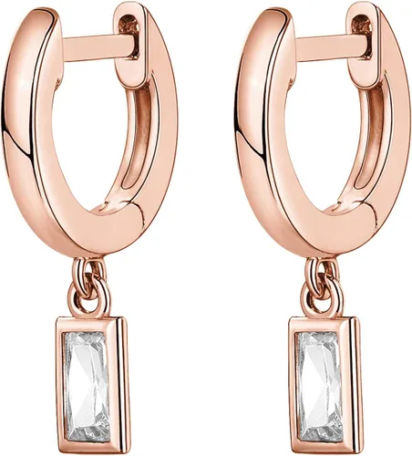 Vista 3 de PAVOI Aretes colgantes de plata de ley S925 chapados en oro de 14 quilates para mujer, adorno religioso cruz, mal de ojo, trébol, celta, aretes