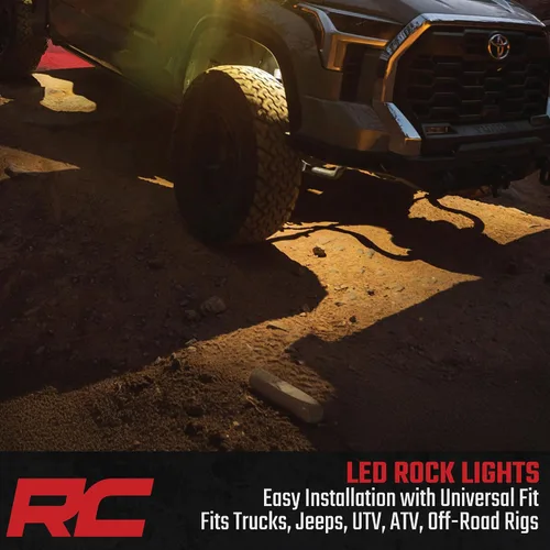 Vista 7 de Rough Country Cápsulas de Luz LED Deluxe para Rocas con Kit de Montaje 4 Cápsulas - 70980, Blanco