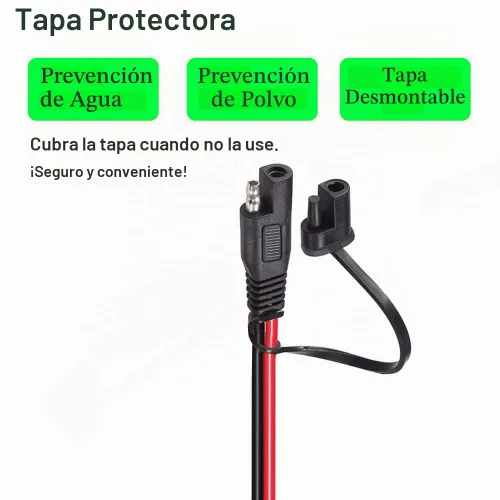 Vista 3 de Conector SAE, arnés de terminal SAE a junta tórica con fusible de protección de 15 A para seguridad, enchufe de desconexión rápida de 2 pines, cable