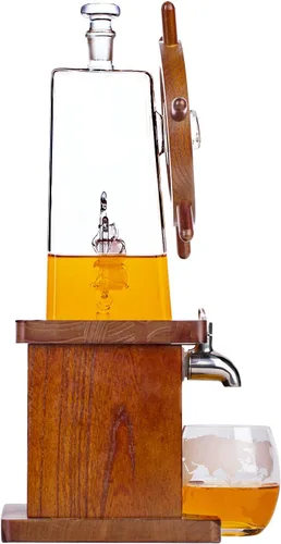 Vista 2 de Jillmo Juegos de decantadores de whisky para hombres, decantador de licor de 42.3 fl oz, regalos para hombres