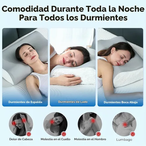 Vista 5 de Almohada cervical de espuma viscoelástica para el cuello de Elviros