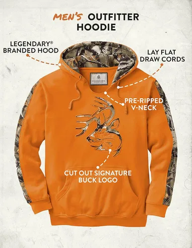 Vista 4 de Legendary Whitetails - Sudadera con capucha para hombre con detalles de camuflaje