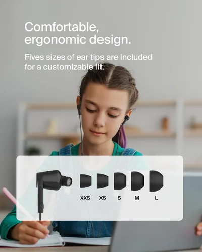 Vista 7 de Belkin SoundForm - Auriculares con cable con conector USB-C, auriculares intrauditivos con micrófono, auriculares USB-C para iPhone 17, iPhone 16
