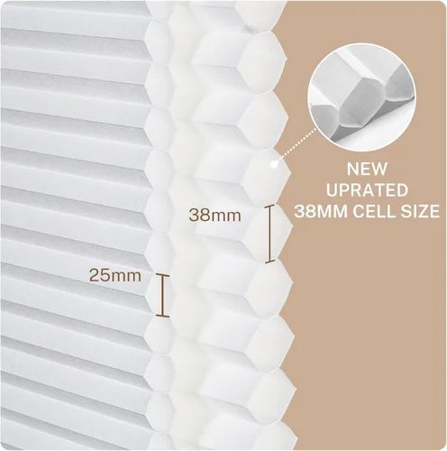 Vista 4 de Keego Persianas celulares sin cordones, filtrantes de luz, con diseño de panal de abeja, para dormitorio, persianas para el hogar, fáciles
