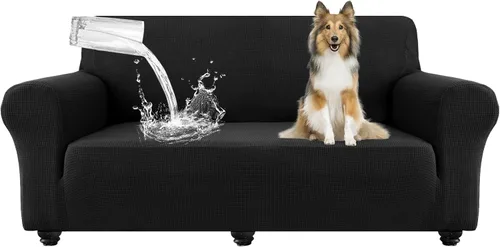 Vista 15 de Funda de sofá impermeable para mascotas, protector de sofá de TPU de doble capa, 100% a prueba de fugas, a prueba de perros, elástico, Beige