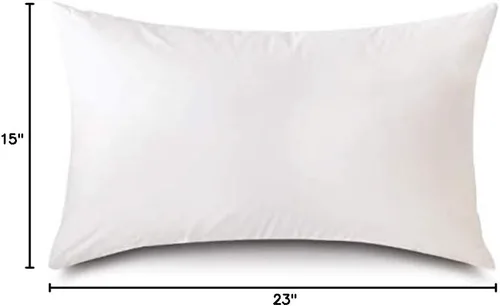 Vista 7 de Almohada rectangular de plumón sintético hipoalergénico de 15 x 23 pulgadas, funda de 100% algodón batista, nunca empacada al vacío, fabricada