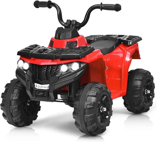 Vista 8 de GLACER Cuatrimoto para niños, auto cuádruple de 4 ruedas para niños, vehículo eléctrico alimentado por batería de 6 V con suspensión de resorte