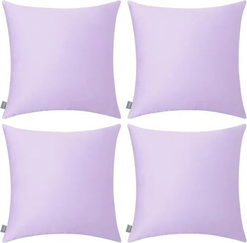 Vista 24 de Thmyo - Paquete de 4 fundas de almohada decorativas de 100 % algodón para lumbar, cómodas, sólidas, para Navidad/Halloween, fundas de cojín Blanco