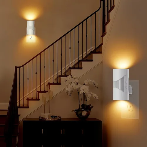 Vista 8 de easuntec Luz Nocturna, Luces Nocturnas Enchufables en la Pared, Luz Nocturna LED Cálida, Sensor de Luz de Atardecer a Amanecer, 3 Modos de Luz