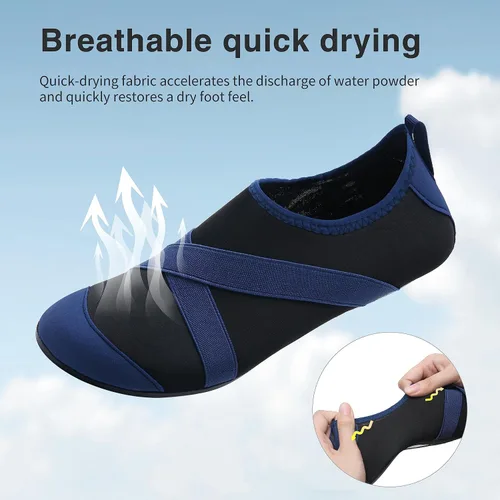 Vista 3 de Calcetines acuáticos, zapatos de agua para playa, calcetines de yoga descalzos de secado rápido para surf, piscina, natación, zapatos para mujeres
