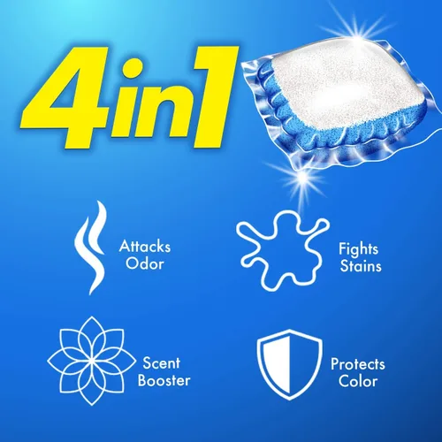 Vista 4 de Arm & Hammer Paquetes de detergente 4 en 1, fresco, 58 unidades (paquete de 4)