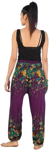 Vista 2 de LOFBAZ Pantalones de yoga harén hippie para mujer S-4XL Plus ropa boho PJ Elephant