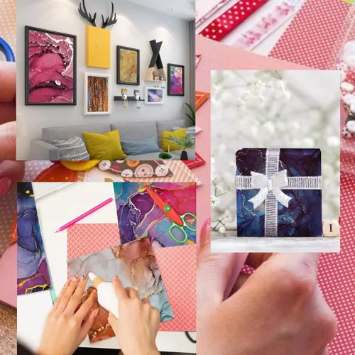 Vista 4 de Papel para álbum de recortes de 12 x 12 pulgadas, 24 hojas de papel para álbum de recortes para manualidades, cartulina de impresión de un solo