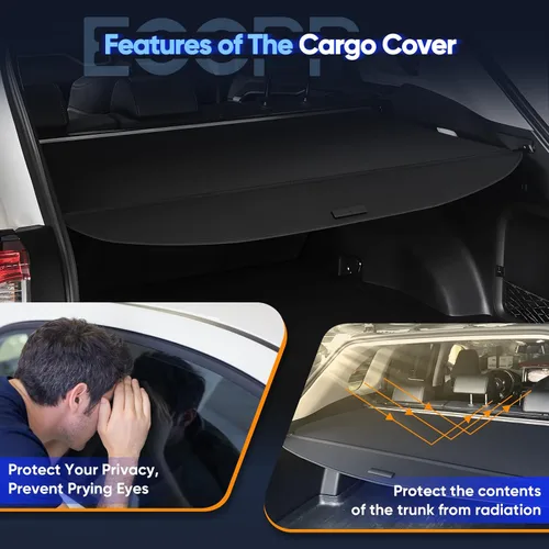 Vista 2 de ECCPP Funda retráctil de carga para automóviles, cubierta de seguridad para maletero 2022-2024, compatible con Rivian R1S, accesorios flexibles