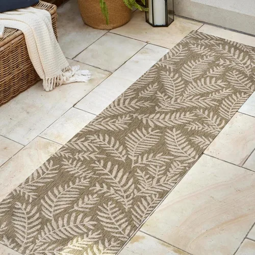Vista 4 de Eyely BMS119A-28 Santa Monica Nevis Palm Frond - Alfombra costera para interiores y exteriores, casual, campo, floral, dormitorio, cocina, patio
