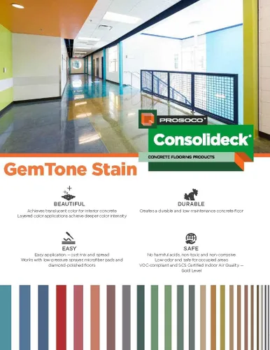 Vista 7 de PROSOCO GemTone Stain - Tinte de color translúcido para pisos interiores de concreto, ónix (12 onzas)