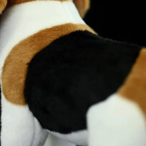 Vista 6 de Almohada de peluche realista Beagle de 11.4 pulgadas, grande, para perro de peluche Lindo cachorro animal, decoración del hogar