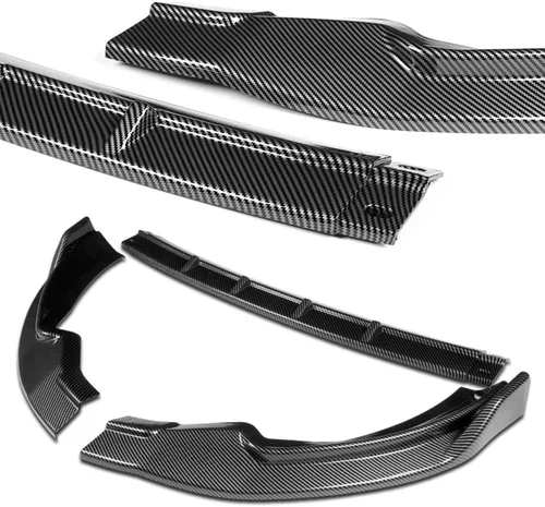 Vista 3 de Q1-TECH, 9 piezas de difusor de parachoques delantero y falda lateral compatible con Nissan 370Z 2013-2020, alerón de parachoques delantero, divisor
