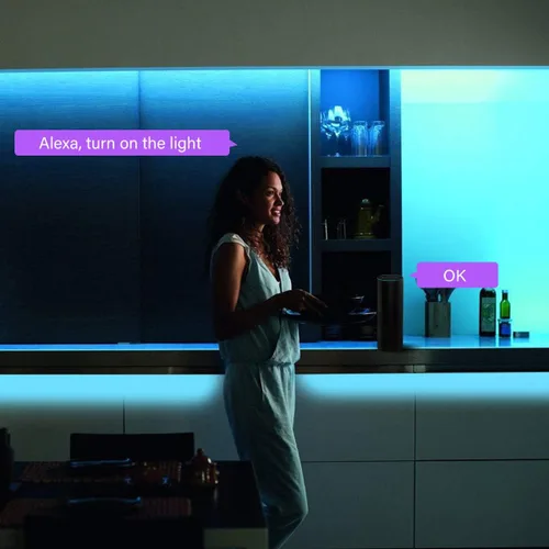 Vista 7 de DAYBETTER Kit de tiras de luz LED RGB compatible con Alexa y Google Assistant, tira de luces LED WiFi inteligentes para dormitorio, habitación