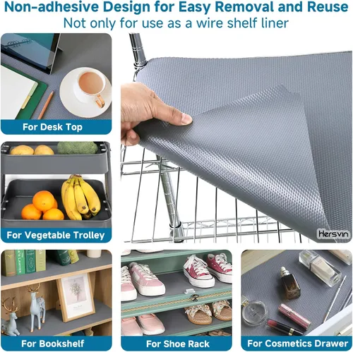 Vista 6 de Hersvin Shelf Liners - Alfombrillas gruesas de EVA para cajones de 16 pulgadas x 20 pies, almohadilla no adhesiva para armario, forro para gabinete