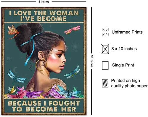 Vista 2 de Arte afroamericano – Inspiración citas positivas Mujeres afroamericanas – Chica afroamericana – Arte de pared de niña negra – Póster motivacional