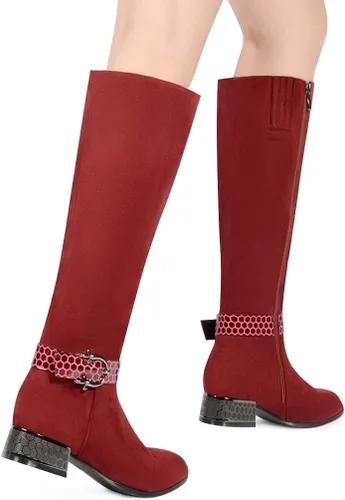 Vista 5 de ANN CREEK Botas 'Orizea' de gamuza sintética con tacón bajo y correas estampadas para colmena