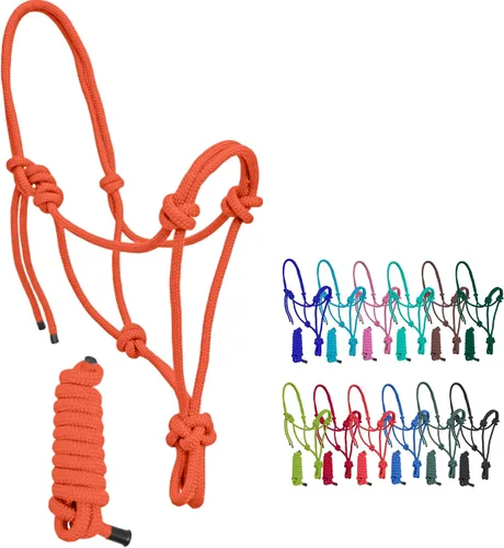 Vista 5 de Resistance Halter de cuerda ajustable de nailon liso con plomo a juego de 6 pies