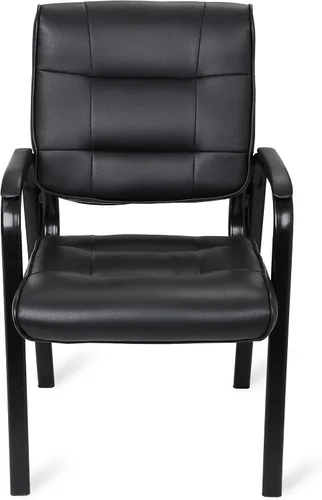 Vista 8 de JupiterForce Sillas de sala de espera, silla de cuero para recepción, oficina, recepción, sin ruedas, con reposabrazos acolchado, para el hogar