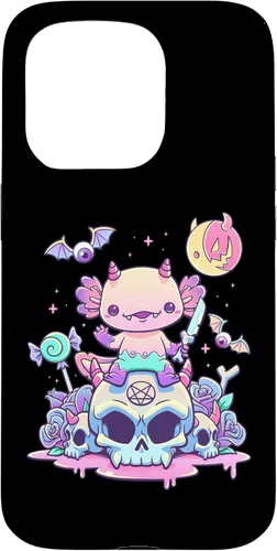 Vista 14 de Pastel Goth Axolotl Creepy Gothic Kawaii Anime Aesthetic Case for iPhone 16