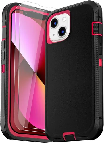 Vista 28 de Funda para iPhone 13 (6.1 pulgadas), con 2 protectores de pantalla de vidrio templado