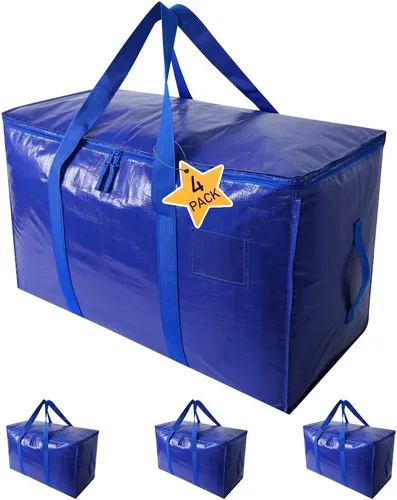 Vista 7 de Bolsas de transporte de alta resistencia extra grandes cúbicas de almacenamiento para ahorrar espacio, organizador de viaje, con cremalleras y asas