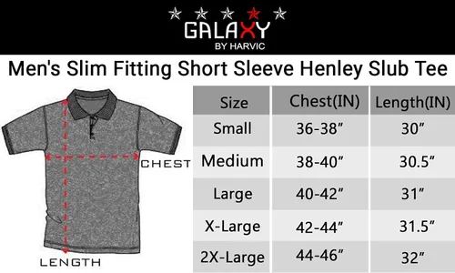 Vista 7 de Galaxy by Harvic Camiseta ajustada de manga corta Henley Slub para hombre