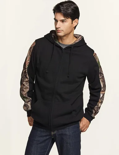 Vista 5 de CQR sudadera táctica de invierno para hombre, con capucha y forro térmico de vellón, de manga larga, sin botones
