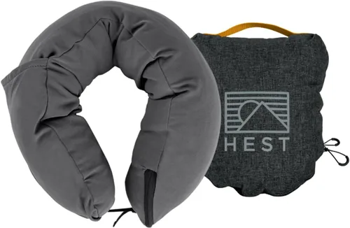 Vista 5 de HEST Pro Funda de almohada para viaje con enfriamiento - 3 en 1 para cuello, cuerpo y pequeña almohada de viaje compatible - Diseño portátil