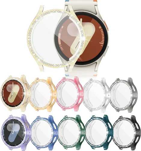 Vista 11 de Paquete de 16 unidades de protector de pantalla para reloj YUVIKE compatible con Samsung Galaxy Watch 5/4 40mm, funda suave TPU con destellos