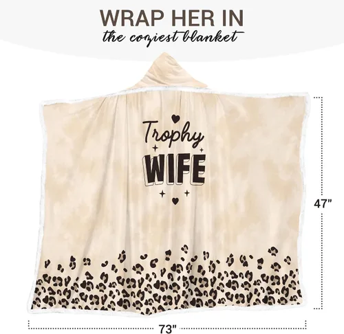 Vista 2 de Vprintes Gifts for Her - Sherpa Fleece Wearable Blanket Hoodie -Gifts for Wife from Husband
